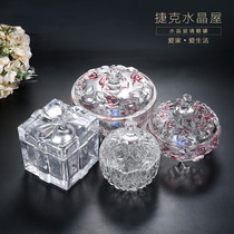 New creative crystal glass candy jar European-style candy cup with lid Storage jar Flower tea jar Seasoning jar Wedding gift