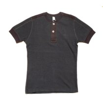 China General Generation] Japanese Pure Blue Japan SS5372 Blue dye short-sleeved Henry shirt vintage fabric