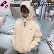 Anti-season special South Korea direct mail FCMM hooded short jacket womens autumn and winter fleece top value discount