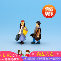 DIY Handmade Sand Trays Construction Model Materials Micro Landscape Decoration Craft Pendulum carrying bag Walking couples Puppets