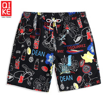 (Rider) Black quick-drying beach pants men can enter the water park swimming pants mens water park swimming loose shorts