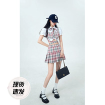 Aunt Barbie College Wind Suit Womens Summer New Stack Wearing Sweet And Spicy Gust Vest A Character Half Body Dress Two Sets