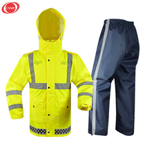 Mou Fu reflective split plus cotton and velvet raincoat Clothing suit Fashion breathable traffic security uniform Outdoor