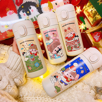 Christmas thermos cup girl heart ins super cute 2020 new water Cup Net red cartoon high value Cup Female
