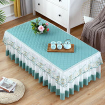 Tea table cover sleeve new lace rectangular upper class living room tea table dust-proof European-style table cloth cover towels thickened anti-slip