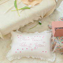 ins the same lovely white embroidery full cotton pillow set single-handed pure cotton cute single pillowcase embroidery