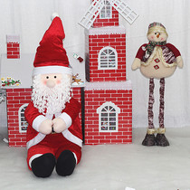 Christmas Decorations 1 m Christmas Sitting Old Man Doll Swing Pieces Deer Lakcar Bar Mall Shop Window Supplies