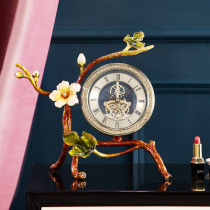 Light and luxurious enamel Enamel Seat Clock Living Room Pivot gear seat clock Desktop Decoration Table Bell Creativity Personality Ornament Swing