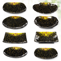 A5 Melamine Korean Style Fried Rice Plate Imitation Porcelain Japan Style Sushi Creative Flat Tray Plastic Small Plate Dish Round Cutlery