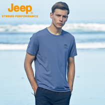 JEEP JEEP Ice Silk short sleeve quick-drying T-shirt quick-drying clothes mens walking mountain clothes sportswear mountaineering running large size Summer