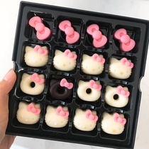  Learn to cook KITTY platinum silicone chocolate mold cartoon small donut cake mold household baking mold