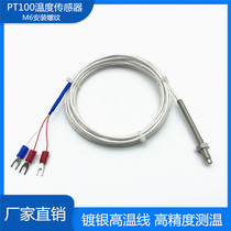 M6 screw PT100 temperature sensor platinum resistance thread WZPT-02-PT100M6 thermal resistance probe screw tooth