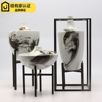 Modern new Chinese style creative living room TV cabinet Wine cabinet Wrought iron copper dragonfly handicraft decoration model room decoration