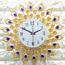 Iron Art Golden Living Room Hung Clock Creative Fashion Electronic Clock Eurostyle Bedroom Quartz Wall Clock