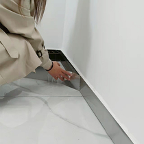 Wire Drawing Stickers Self-Glued Skirting Anti Metal Stickers Wall Corner Wire Ground Wire Waterproof Stainless Steel Self-Glued Skirting