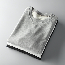 Foreign trade tail single male cut standard cattle goods round neck sweater autumn and winter pure cotton terry export original single sports jacket top