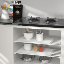 Kitchen rack wardrobe layered partition partition sink sink under the kitchen multi-layer telescopic storage rack artifact stainless steel shelf