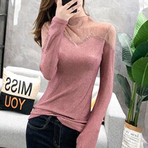 Hong Kong Tide Brand 2021 early autumn new foreign style coat womens long sleeve mesh lace shirt fashion fashion fashionable base shirt