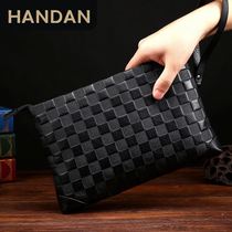 Hand Grab Bag Men Genuine Leather Casual Fashion Hand Grip Bag Large Capacity Headlayer Bull Leather Wallet Bag Men Envelope Bag Trend