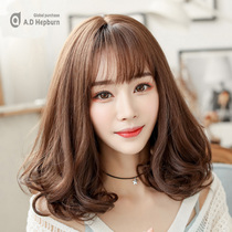 Wig Woman Long Hair Air Liu Hai Long Roll Hair Repair Face Total Headgear Short Pear Flower Head Micro Roll Summer Emulation Fluffy