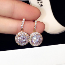 Fashion new Korean earrings European and American flash zircon Diamond luxury temperament earrings earrings female banquet year bride