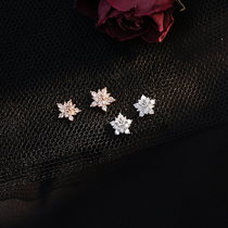 s925 sterling silver flash Diamond snow star stud earrings female Korean sweet temperament 2020 New Tide red gift earrings