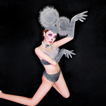 Hot-selling bar ds performance suit Nightclub gogo lead dance suit sexy gray cute Mickey Mouse suit stage outfit