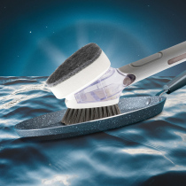 Brush Pan Thever Dishwashing Brush Kitchen Long Handle Descaling Cleaning Home Decontamination Sponge Wash Pan Brush Without Injury Non-stick Pan