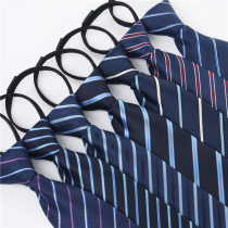 8cm lazy Korean tie mens dress zipper tie British casual wedding pure black easy to pull