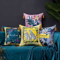 Light luxury niche chenille pillow tassel detachable pillowcase with pillow core sofa pillow American home textile backrest