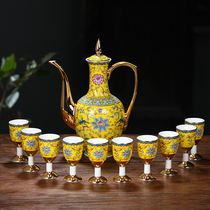 Jingdezhen ceramic wine Ware white porcelain wine bottle white glass wine dispenser goblet wine cup home antique Chinese Court