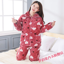 Womans winter clip cotton cotton clothing turned collar winter woman cotton clothes thickened woman long sleeve suit pyjamas