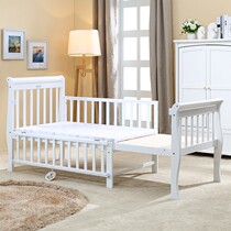 Small master can be extended solid wood crib Baby bed Childrens bed Junior bed Imported pine 1 8 meters