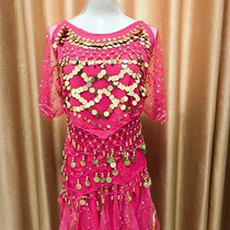 Promotional Indian dance performance costume belly dance jacket spring and summer new bellyband short sleeve bead embroidered strap top