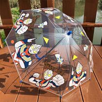 Superman Katong Long to take children Ottmann Umbrella 12 years old Rain with new girl Big Little Boy creative trumpet