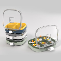 The medicine box is packed with large capacity 7 days small Medicine Dispenser portable one week medicine box mini tablet packaging box