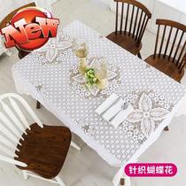 Lace rectangular 0-shaped table mat Lace side table cover Dining table tablecloth Restaurant personality white writing table tea