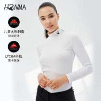 HONMA New Golf Womens base shirt stand collar Italian imported fabric slim Lycra stretch