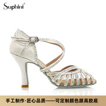 Suphini boutique handmade female black red white National Peudenim precisely the friendship Latin dance shoes