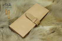 Long-style wallet to fit RMBten thousand 6 Screens Can Fit Driving License Pure Handmade Head Layer of Tanning Cow Leather custom