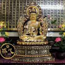 Taiwan Shengfan pure copper gilt gold potential to Bodhisattva Western Sansheng home living room pure bronze Buddha statue Buddha Hall ornaments