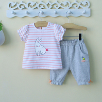 2019 New 1-3 years old female baby Summer clothes 0 baby Summer clothes foreign style cute thin little girl Korean version