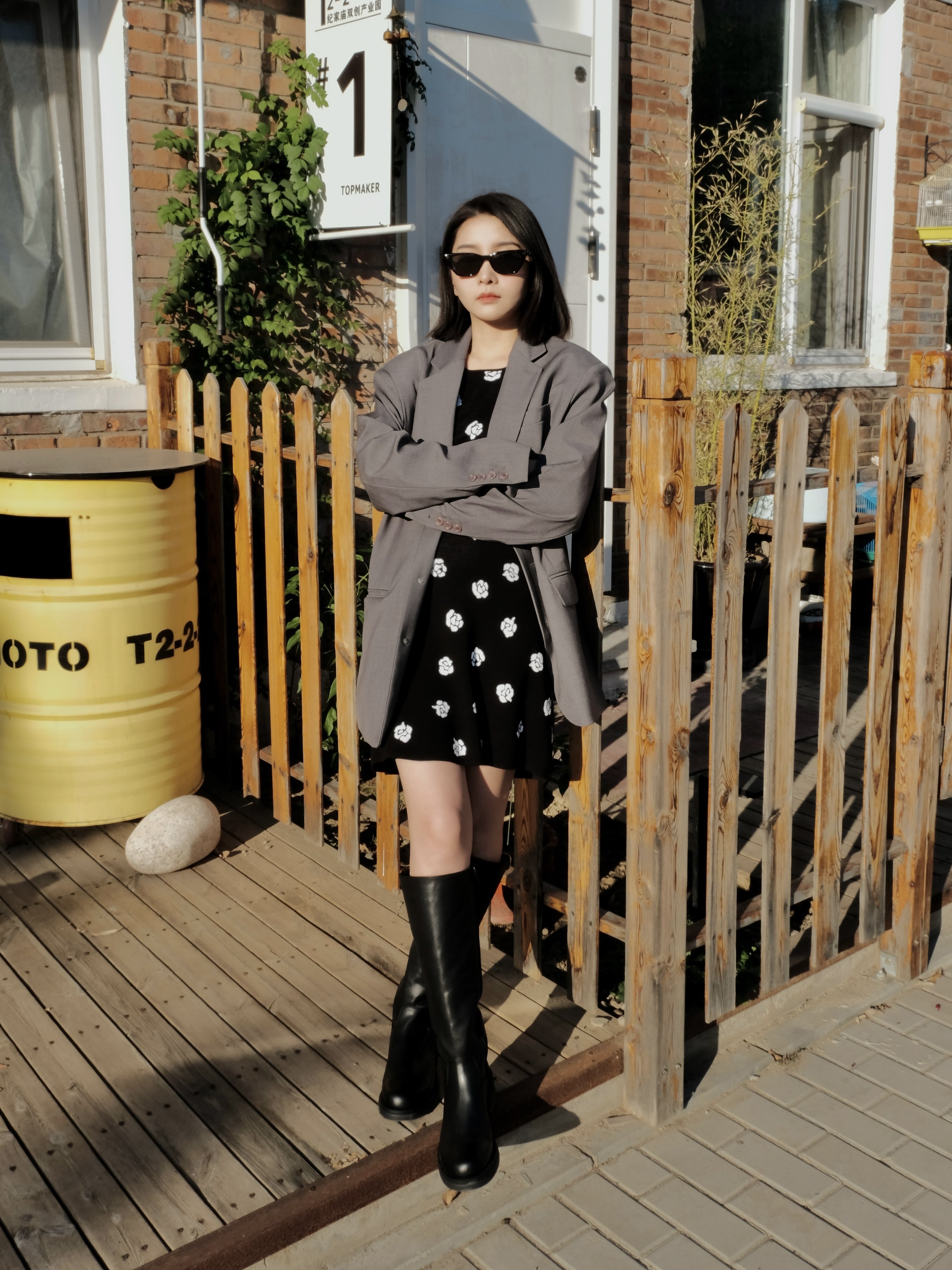 kisscat接吻猫[城市旅人]骑士靴，万茜方枪枪美洋同款真皮皮带扣复古英伦风