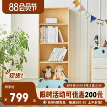 Solid wood bookcase childrens bookshelf simple shelf student bookcase locker large capacity toy collection shelf