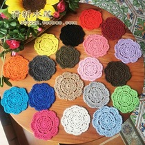 Fresh water lotus handmade hook crochet flower ZAKKA Sen series shooting props DIY cotton flower coaster round