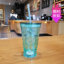 Starbucks cup 2019 Pink dark green black classic logo Glass straw cup Drinking cup with lid