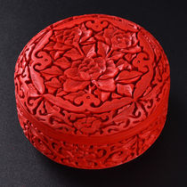 Yangzhou Lacquered Ware Deceit RED ENGRAVING LACQUERED JUANG JEWELRY CONTAINING CANDY SMALL GIFT BOX COLOR CRAFT GIFT RED 4
