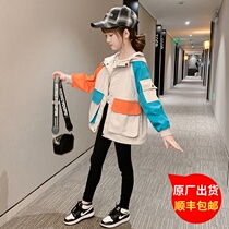 Girl coat autumn 2021 Spring and Autumn New style little girl Parker clothing childrens jacket short charge top