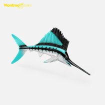 Play Mold Emulation Marine Animal Model Toys Flag Fish Toys Early Teach Cognitive Fish Seafront Bio Toys