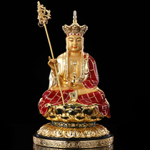 Yuantong Buddha Statue Taiwan Pure Copper Gilded Dizang Buddha Statue The Three Holy Seated Statues of Shu Po are home to the Bodhisattva of the King of Dizang
